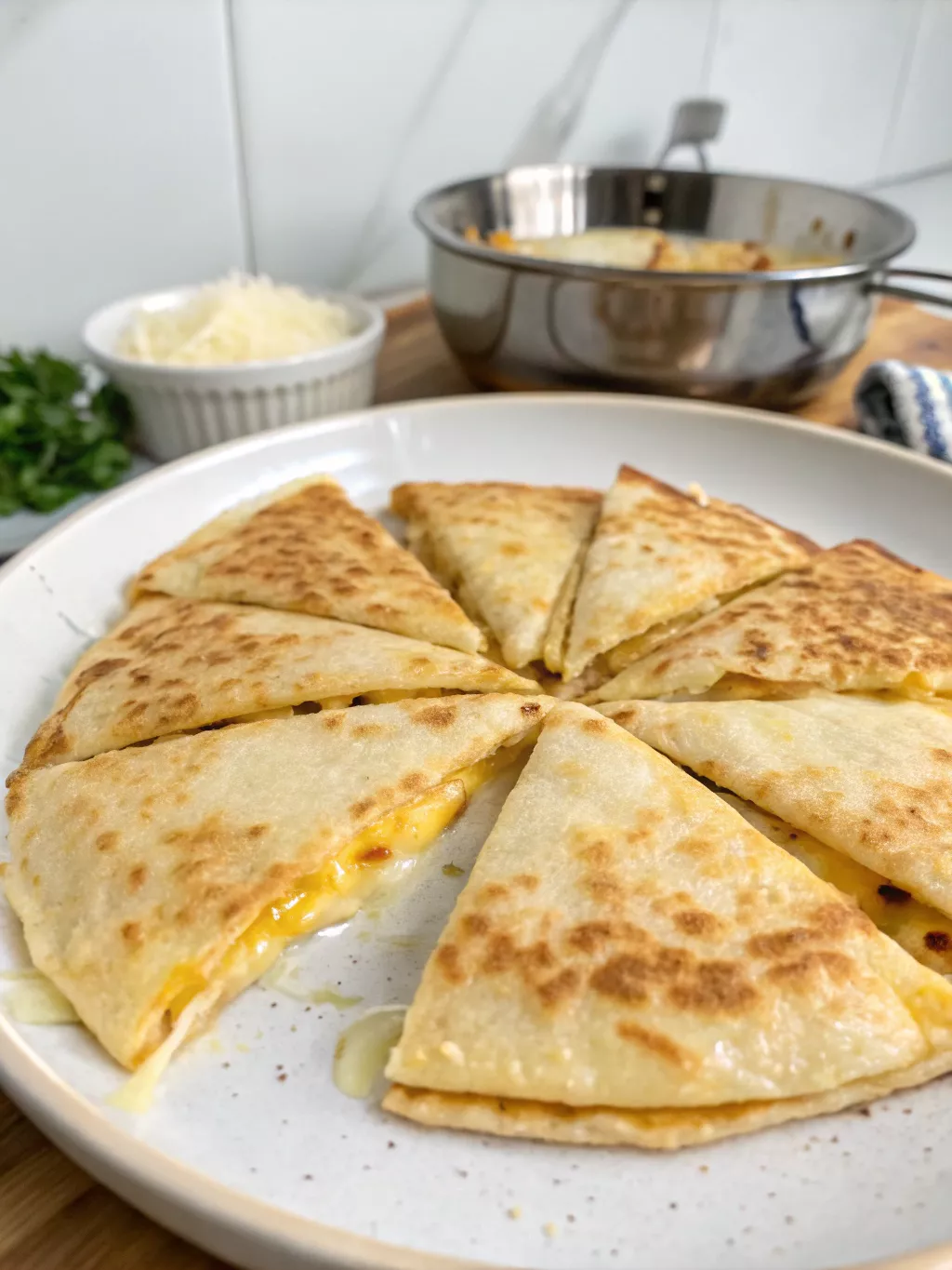 Fromage fondu quesadillas