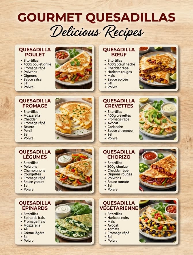 Quesadillas fromage fondu