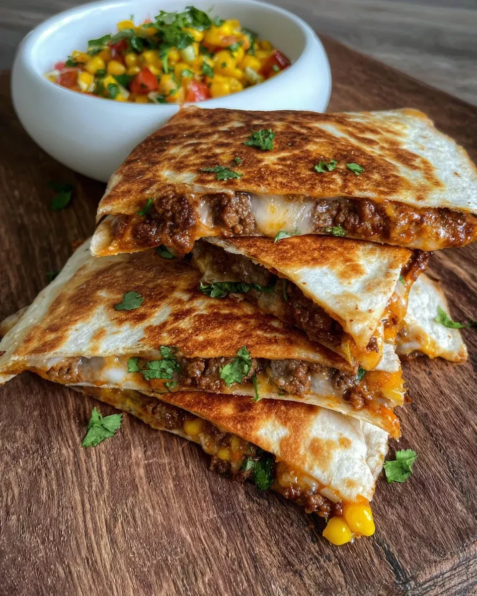 Plat réconfortant quesadilla bœuf