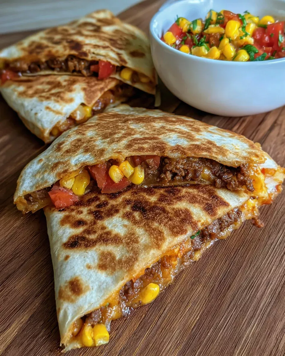 Plat réconfortant quesadilla bœuf