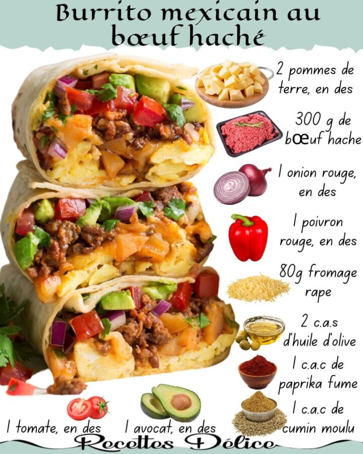 Ingrédients pour burritos savoureux