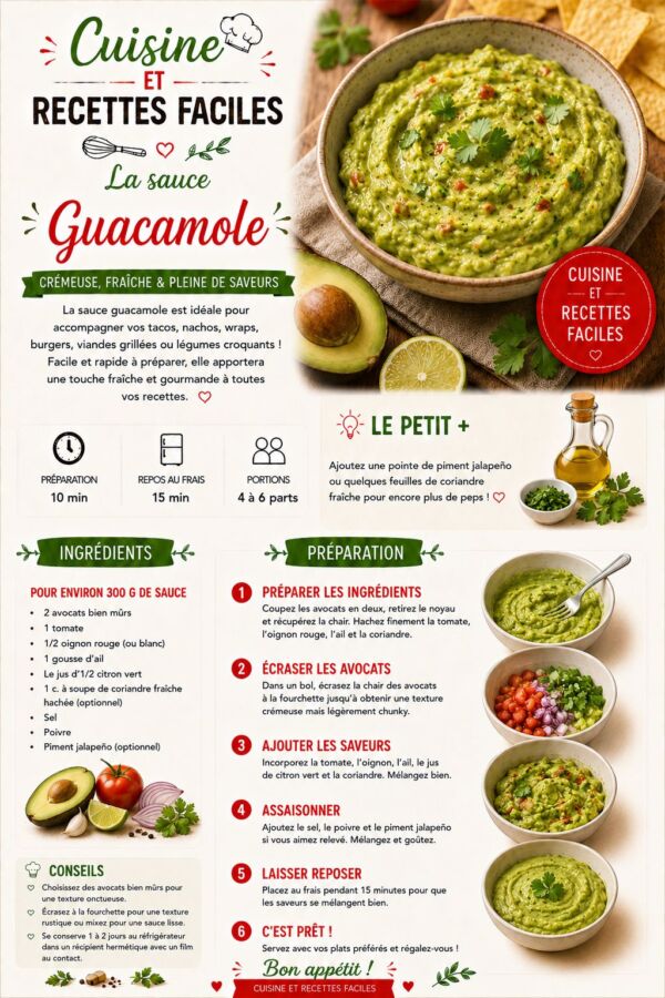 Guacamole traditionnel mexicain